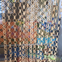  Kindergarten farmhouse decoration area corner partition hanging display childrens works handmade bamboo woven door curtain charm