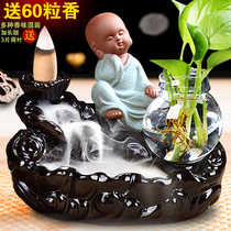 Tea pet little monk back incense burner Zen Lotus sandalwood stove incense home agarwood Incense Road creative incense burner ornaments