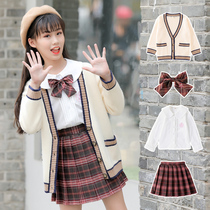  Girls JK uniform skirt suit Full set of childrens autumn sailor clothes genuine primary school students college style autumn and winter gk clothes