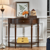American entrance door Entrance cabinet Wall Entrance table Semicircular small table Small apartment Living room Corridor storage End view table