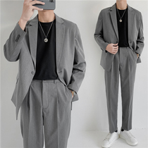 Light cooked wind British one button solid color suit Wide version loose casual small suit TZ17-P220