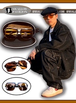  oldschool brown big frame glasses hiphop retro rap street west coast sunglasses resin lens