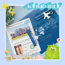 Acrylic Passport Envelope Invitation Package 3 Tickets 2021 School Blue Flying Earth Graduation Invitation