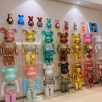 bearbrick violent bear building wooden wooden bear electroplating Qianqiu trend doll hand blind box model ornaments 400