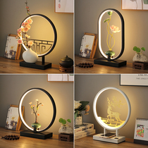 Creative art Chinese table lamp bedroom bedside lamp decoration living room study touch remote control intelligent table lamp