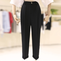 zaw big code womens clothing spring 2022 new fat mm loose straight cylinder casual pants slim and high waist open fork western dress pants