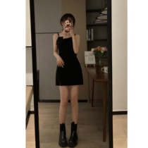 Small by MONA Home Spring Summer Dont make unique design feel black Inner hitch hymn with dress Swipe chest open fork small black dress