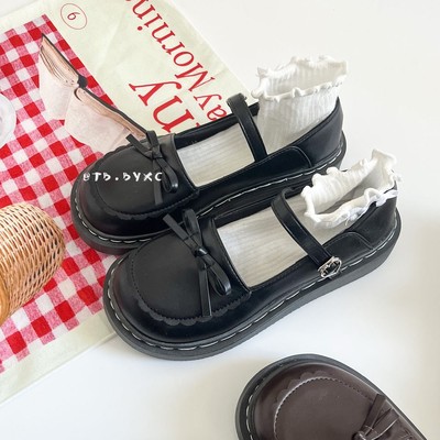 taobao agent Japanese retro student flat -headed round head British college style JK single shoes lolita bow Maryzhen small leather shoes