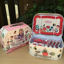 Childrens simulation teapot tea cup tea set afternoon tea set Girl house toy portable storage box
