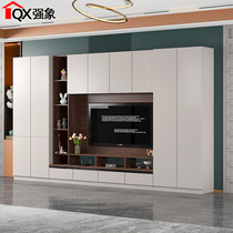 TV cabinet containing lockers integrated wall cabinet high down floor minimalist modern living room cabinet small family type D43