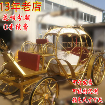 Outdoor European wrought iron pumpkin cart wedding Cinderella retro pumpkin carriage decoration Princess flower tour