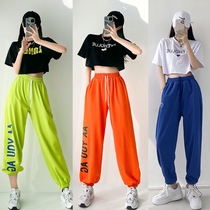 Korean dance Jazz pants umbilical suit Female Jazz style womens hip-hop hip-hop performance clothing practice clothing