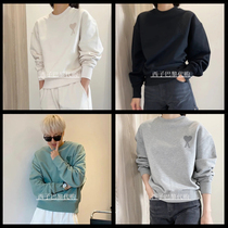21 new ami sweater heart embroidery letters for men and women round neck pullover loose casual large size solid color