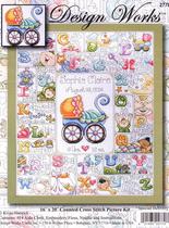Cross-stitch drawings redrawn source file 2770-Birth certificate of the babys cradle