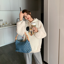 Nu A M U M Pregnancy Woman Dress with Clouds Marchidi ~ Thickened Cartoon Korean Version Necropolis with hat autumn and winter long sleeve blouses