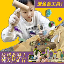 Childrens surprise birthday gift Popular Science hand-digging gem archaeological toys digging ore treasure hunt Crystal blind box