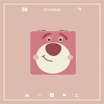 Cartoon strawberry bear portable makeup mirror portable small mirror mirror student folding double-sided mirror mini square cute female