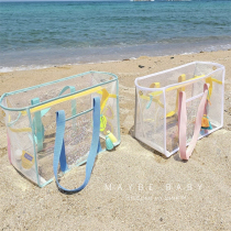 South Korea Ins Travel Transparent Beach Bag Cartoon Cute Teenage Girl Portable Swim Bag Waterproof Large Capacity Mommy Bag