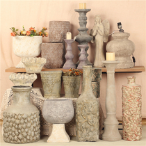 American retro pastoral style ceramic clay flower bucket home decoration garden flower decoration cement flower pot cover large size