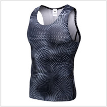 New mens 3D three-dimensional printing vest Jade love PRO fitness running tight stretch quick-drying clothes