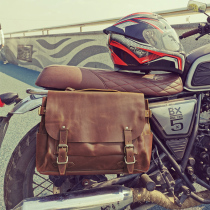 Motorcycle side bag cowhide bag locomotive hanging bag large leather side box scooter bag retro riding tail bag
