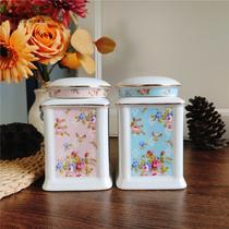 Outside single export British ceramic storage jar Gilded small jar storage jar Decorative ornament Tea jar