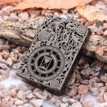 Hong Kong ZORRO ZORRO brand pure copper windproof kerosene lighter cool black ice vine flower time hourglass