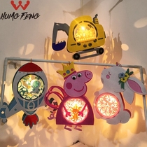 Mid-Autumn Festival children cartoon lantern portable light lantern creative handmade non-woven red lantern toy