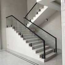 Glass stair handrail Super White tempered glass railing Chinese solid wood handrail simple modern light luxury handrail guardrail