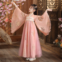 Girl Hanfu China Wind Super Fairy Ancient Dress 2022 New Spring Autumn Season Childrens Ancient Wind Tang Dress Girls Skirt Summer