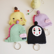 Cloth bag incense language handmade knitted key bag girl cute cartoon wool key set finished small gift
