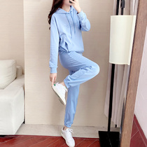 Sports Casual Suit Women Spring Autumn 2022 New Fashion Fried Street reduced age Even cap Long sleeves Clothing Temperament Two Sets