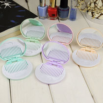 ins exploits oolio cosmetic mirror with comb small and cute folding comb-mirror suit with portable clamshell style