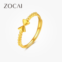 Zokai gold ring exquisite bow gold ring female ring adjustable design new product