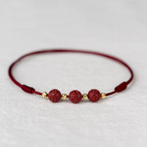 Natural cinnabar anklet female red rope this year transfer bead adjustable cow anklet 2021 new style