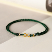 Infinite rich anklet golden female 999 full gold red rope hand-woven pure gold year of life to ward off evil spirits Wangfu