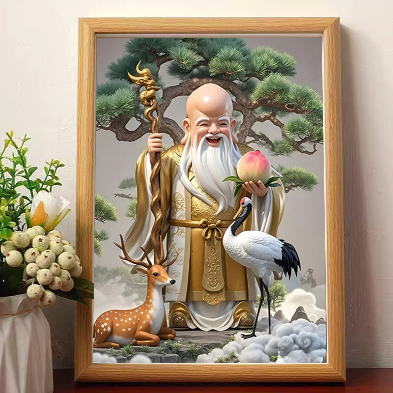 劉奎齢『松鶴延年』　三尺中堂掛軸　水印入り　掛け軸　サイズ174×77cm 松鹤延年堂屋装饰画-松鹤延年堂屋装饰画促销价格、松鹤延年堂屋装饰画