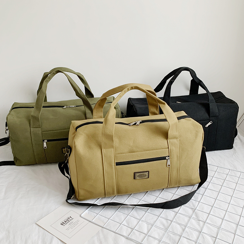 Large capacity canvas travel bag, large hand luggage bag, men's business trip travel bag, outdoor one shoulder luggage bag, fitness bag