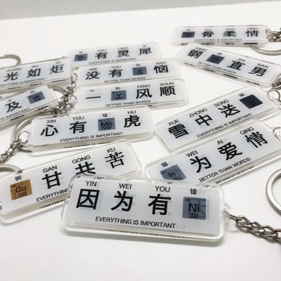 taobao agent Chemical acrylic keychain, commemorative pendant, Birthday gift