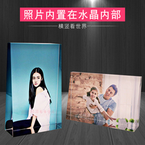 Customized photo album glass custom set-up table custom-made gifts to give foreigners creative phase crystal ornaments customized photos