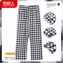  Pajamas womens summer 2021 new cotton thin plaid air-conditioned room large size home pants spring and autumn trousers pajamas