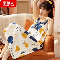 South Pole 2022 New harness sleeping dress for women Summer pure cotton Sexy sleeveless sleepwear summer thin family clothes