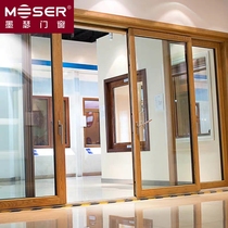 MOSER Mercer IV78 Aluminum Clad Wood Open Door Double Tempered Glass Floor Casement Window Aluminum Clad Wood Sunshine Room