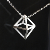 Original pure hand-made semi-stereo geometry octahedral pendant
