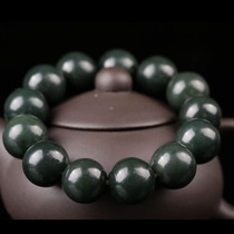  Hetian jade hand string round 77 08g Buddha beads hand string bracelet