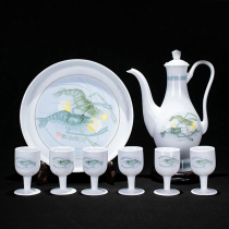 1 yuan Flash Photography Department 70 s ceramic art master Yi Bingxuan design porcelain dragon tour Wine Wine glass jug pot