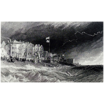 (Recommended by Poly) 19th century Turner landscape etching DEAL TownDEAL
