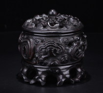 Red sandalwood incense burner aromatherapy furniture furnishings play wood carving Kuangde auction x2155
