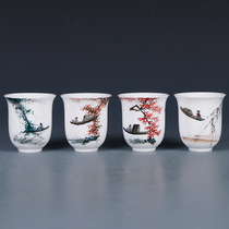 Handmade tea ware Hunan arts and crafts master Huang Biao works hand-painted tea set Tea Cup Cup Cup NX632