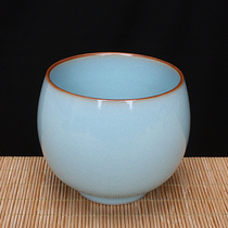  Ru porcelain handmade master cup master hand-signed full glaze burning provincial ceramic art master Xie Zhaowei hand-made